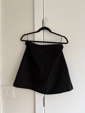 French Connection Black Patty Drape A-Line Mini Skirt